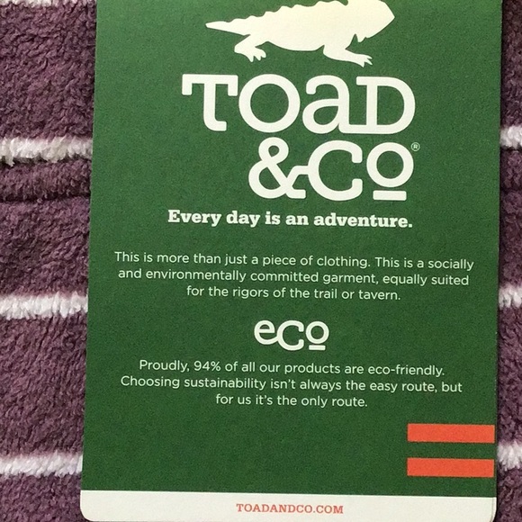 Toad & Co soft purple and white stripe pullover with front pocket, oversized - Picture 2 of 15